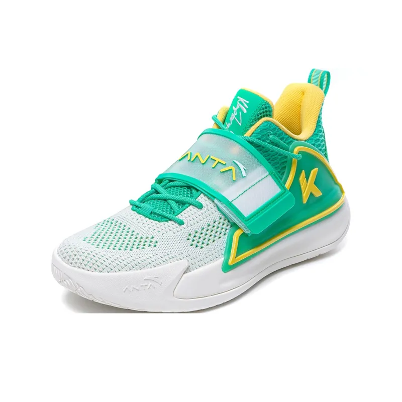 Anta Water Flower 2 KT Cushioning Anti-Slip And Wear-Resistant Low-Top Basketball Shoes White Green-2