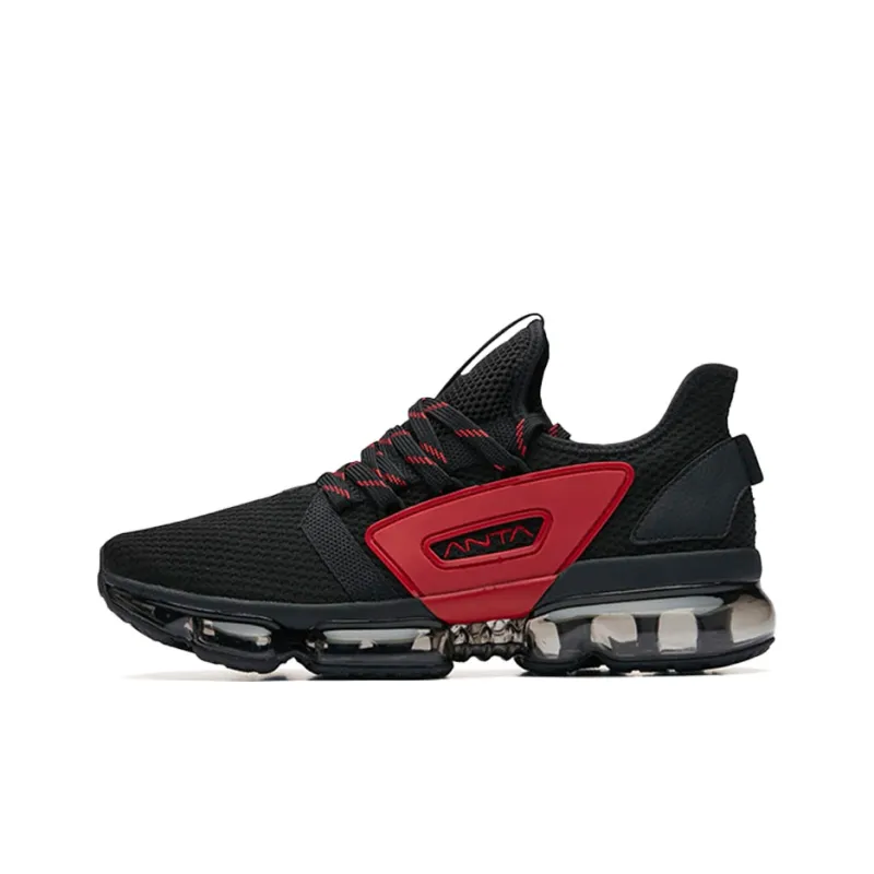 Anta SEEED Shock Absorbers With Slip Resistant Features Low Top Running Shoes Men's Black Red-0