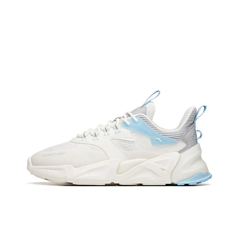 Anta Pulse 2 Cushioning, Slip Resistant, Abrasion Resistant, Breathable Low Top Chunky Sneakers Men's White Gray-0