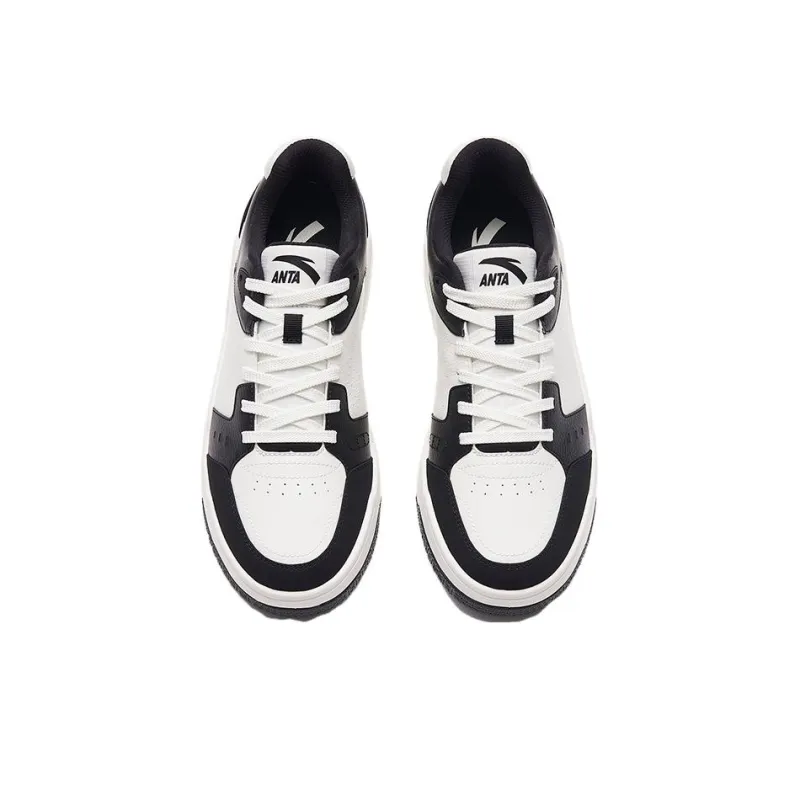 Anta 982GZ Cushioning Wear Resistant Low Top Skateboard Shoes Men's Black White-2