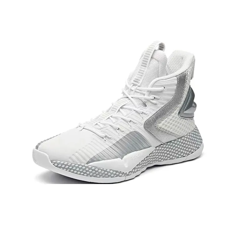 Anta Crazy 3 Cushioning Warm High Top Basketball Shoes Men's White Gray-1