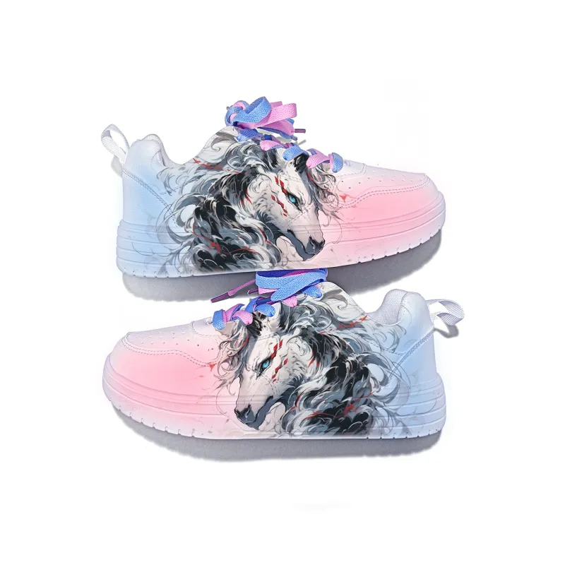 Cold Cicadas Yesterday Low Top Skateboard Shoes Unisex White Pink Blue-1
