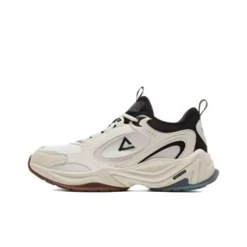 PEAK State Pole Source Back Anti Slip Wear Resistant Low Top Running Shoes Men's Beige