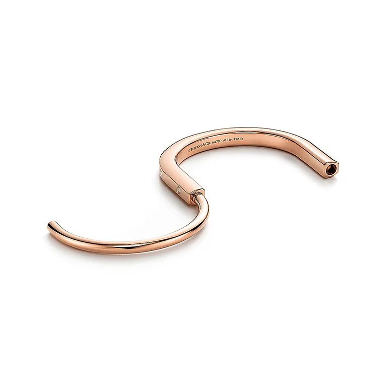 TIFFANY & CO. Lock Bangles Unisex Rose Gold-3