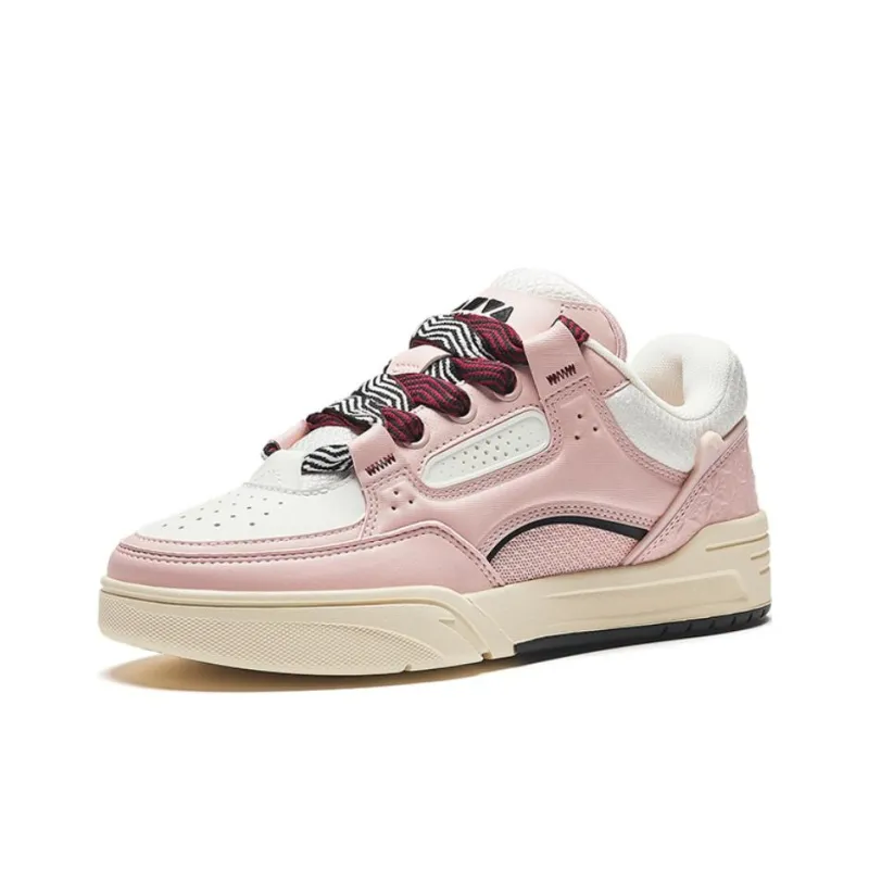 Anta AOJIE Anti Slip And Wear Resistant Lightweight Low Top Skateboard Shoes Men's Pink-1