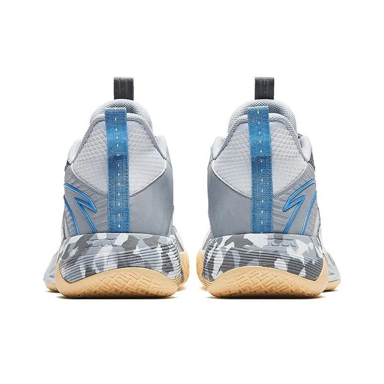 Anta Speedgo 3 3 Abrasion-Resistant Mid-Top Basketball Shoes Men's Gray Blue-3