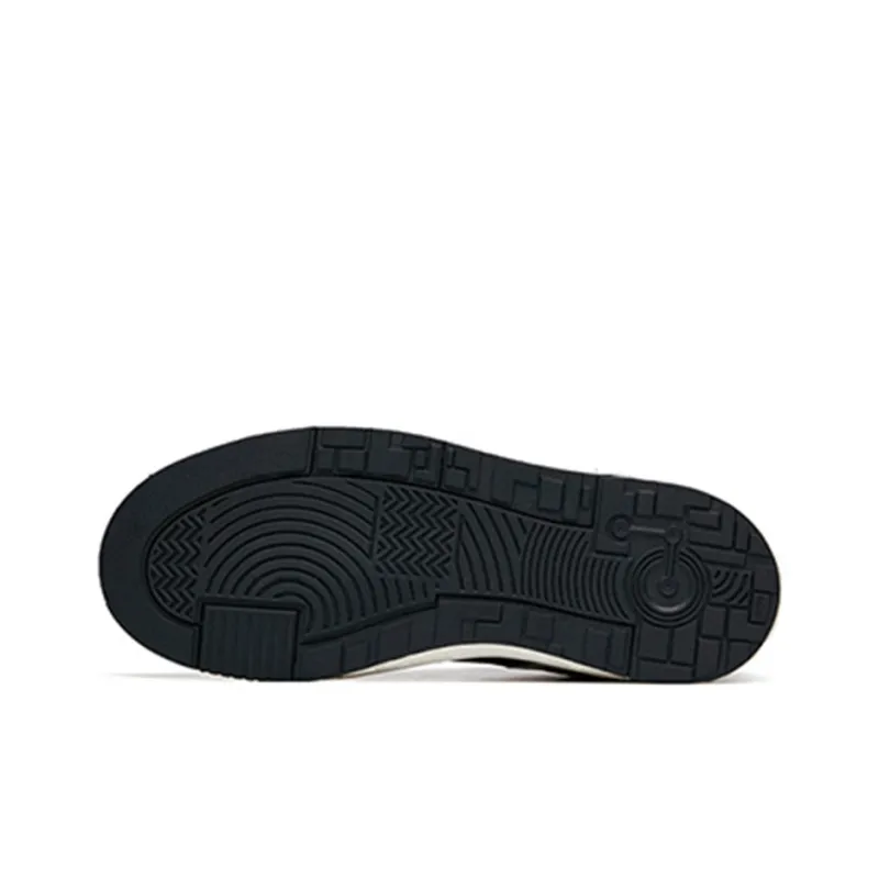 Anta Street Play Series Slip Resistant Cushioning Abrasion Resistant Low Top Skateboard Shoes Men's Black Gray Obsidian-5