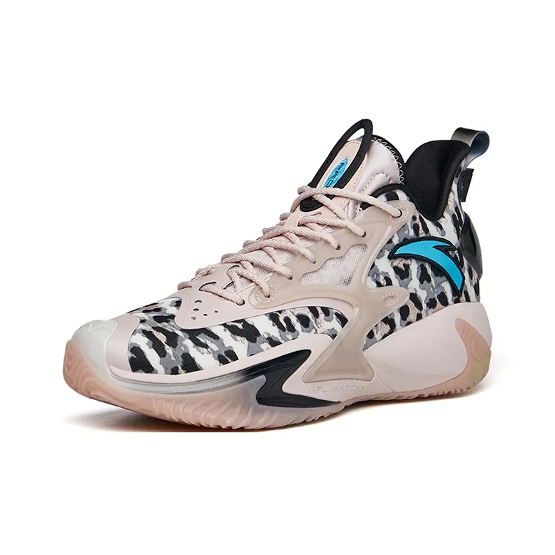 ANTA Frenzy 3 Pro Basketball Shoes Men Mid Top Lotus Gray/Wheat Pink/Ivory White-1
