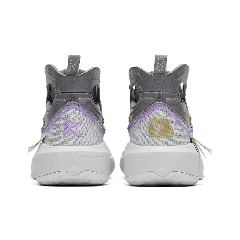 Anta KT8 Starlight Slip Resistant, Abrasion Resistant, Lightweight High Top Basketball Shoes Men's Purple Silver-3