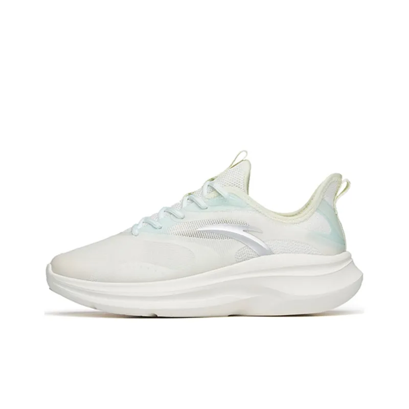Anta Leaves 2.0 Cushioning, Slip Resistant, And Abrasion Resistant Low Top Running Shoes Women's White Green-0