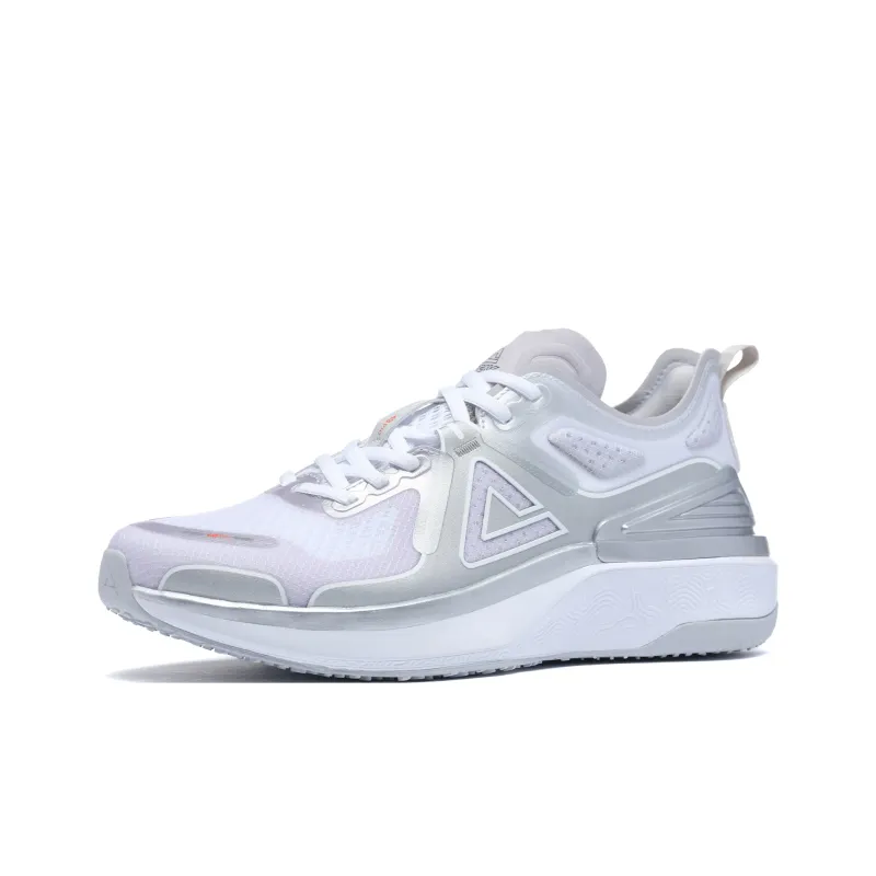 PEAK Taichi 4.0 Pro Wear-Resistant Slip-Resistant Cushioning Low-Top Running Shoes White Silver-2