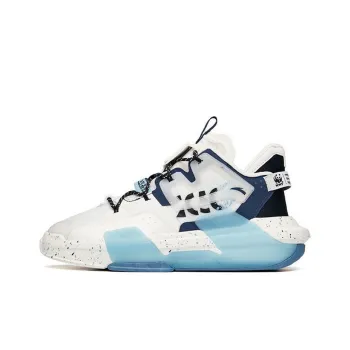 WWF Anta Bastard 3.0 Anti Slip And Wear Resistant Lightweight Mid Top Skateboard Shoes White Blue