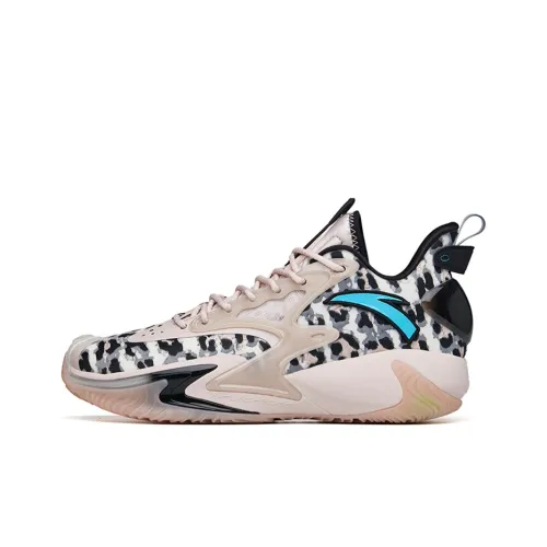 ANTA Frenzy 3 Pro Basketball Shoes Men Mid-Top Dusty Grey/Wheat Pink/Ivory White