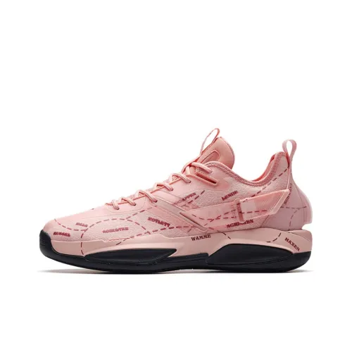 ANTA GH3 Basketball Shoes Men Low-Top Flesh Pink/Red Pepper/Black