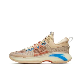 ANTA ZUP Series Basketball Shoes Men Low Top Beige Brown Blue