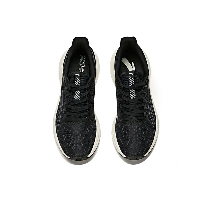 Anta Gazelle 1.0 Running Collection Cushioned Slip Resistant Low Top Running Shoes Women's Black White-3