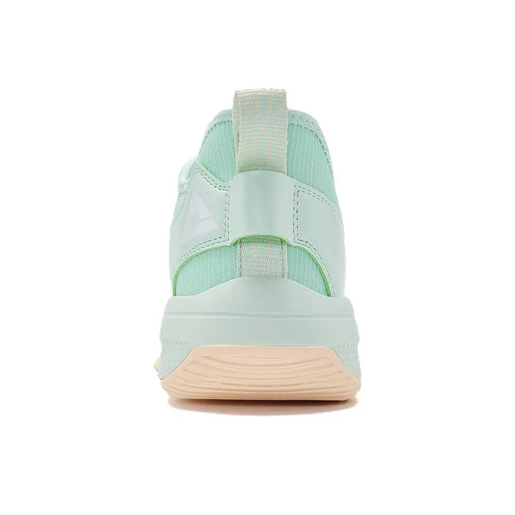 PEAK Lanying Rebound Wear Resistant Lightweight Slip Resistant Low Top Basketball Shoes Women's Gouache Green-3