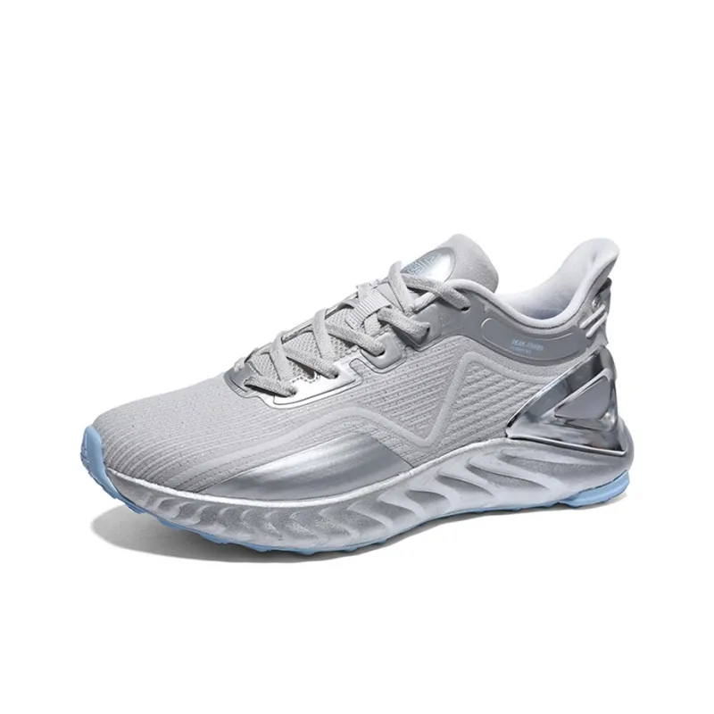 PEAK Cushioning Anti Slip Wear Resistant Breathability Low Top Running Shoes Women's Silver Cushioning-2