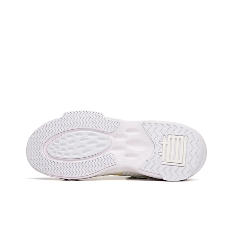 Anta Bastard Cushioning Anti-Slip Wear-Resistant Breathability Low-Top Casual Shoes Women's White Purple Blue-4