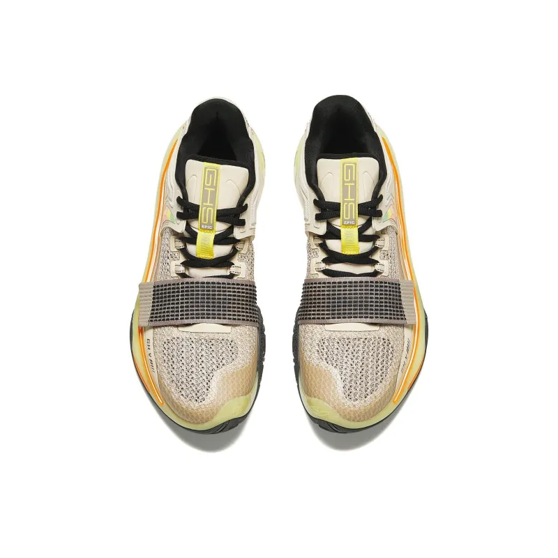 Anta GH5 Cushioning Rebound Low Top Basketball Shoes Men's Beige Yellow-3