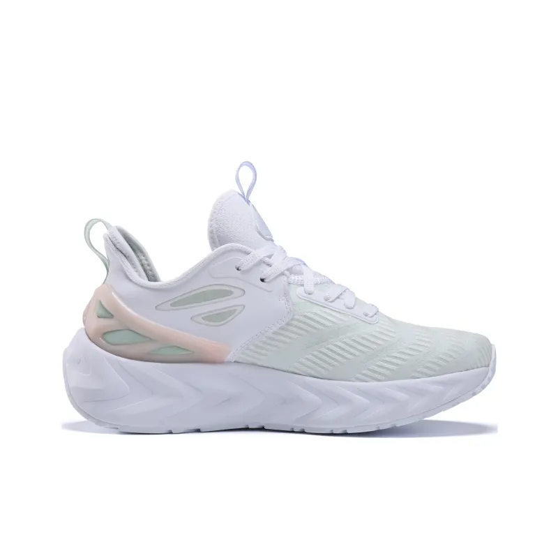PEAK State Pole Thunder Breathable Low Top Running Shoes Women's White Pink-2