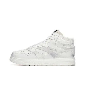 Anta Street Naughty Slip-Resistant Mid-Top Skateboard Shoes Women's White Gray