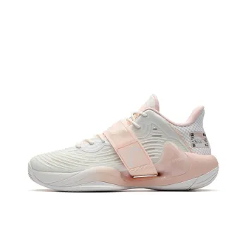 Anta Water Flower 4 Slip Resistant Cushioning Wear Resistant Low Top Basketball Shoes White Pink