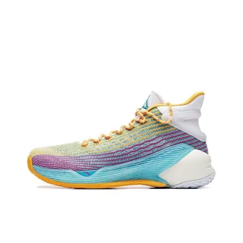 Anta KT4 KT 4 'Purple Blue' Wear Resistant Breathable Slip Resistant High Top Basketball Shoes Men's Purple Yellow Blue