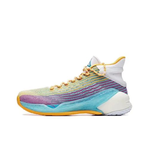 Anta KT4 KT 4 'Purple Blue' Wear Resistant Breathable Slip Resistant High Top Basketball Shoes Men's Purple Yellow Blue