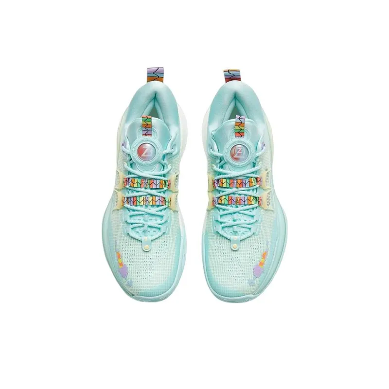 Anta Nitrogen Technology Cushioning, Slip Resistant, Rebound Low Top Basketball Shoes Men's Teal Hot Air Balloon-2