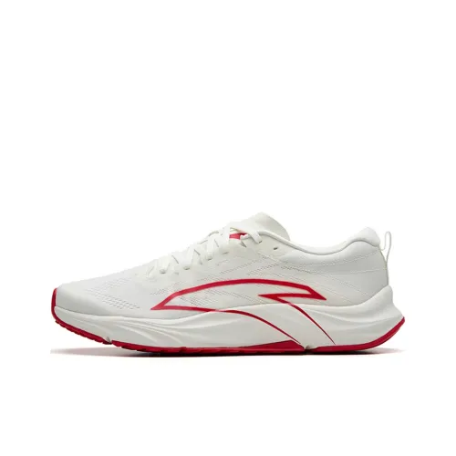 ANTA Asphalt Road Fighter 1.0 Running Shoes Men Low-Top Ivory White/University Red