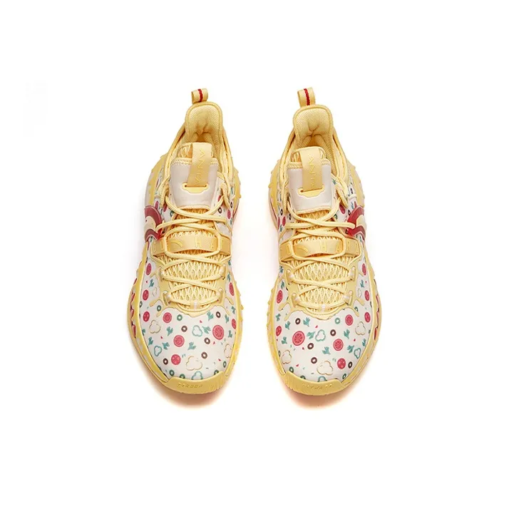 Anta GH2 Anti Slip Wear Resistant Low Top Performance Basketball Shoes Men's Yellow White Red-2