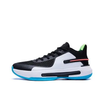 PEAK Flash 4 Taichi Anti Slip Wear Resistant Low Top Performance Basketball Shoes Men's Black White All around Version