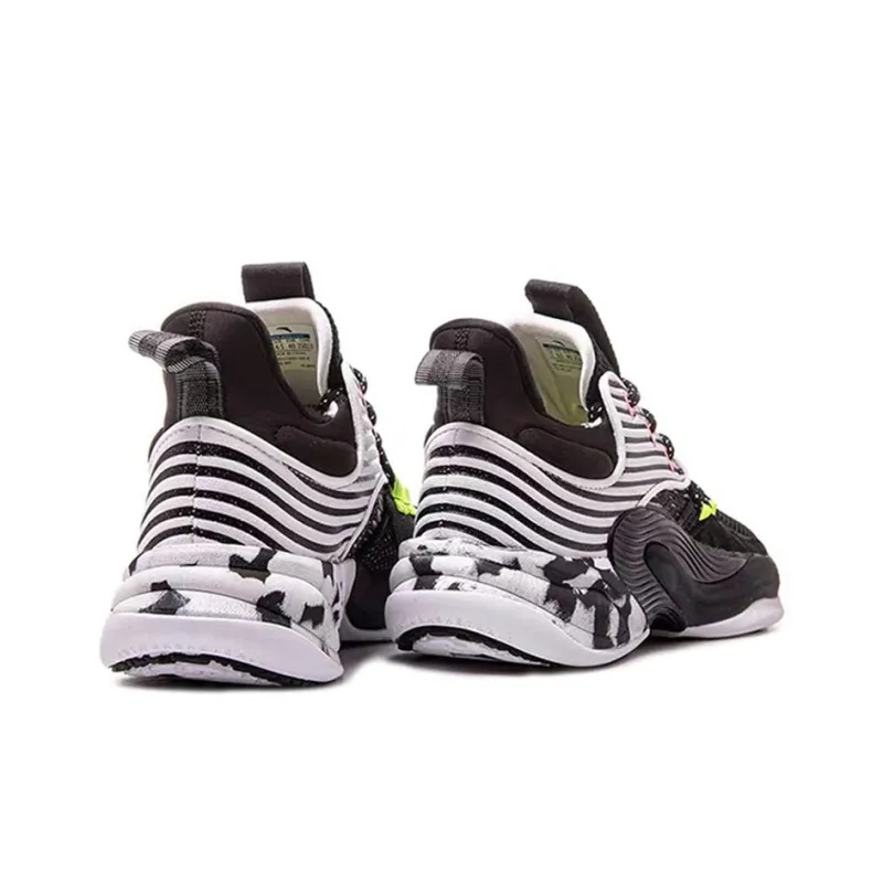 Anta Hear Wave 2 Mid-Top Basketball Shoes Men's Black White-3