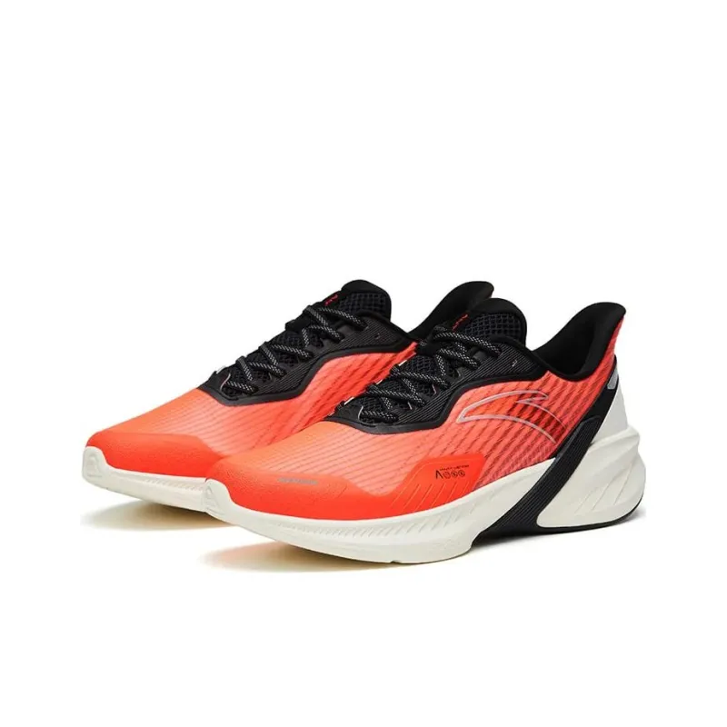 Anta DuCi4 Cushioning Wear-Resistant Low-Top Running Shoes Men's Orange White-2