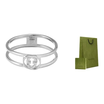GUCCI 925 Sterling Silver Rings Unisex Silver