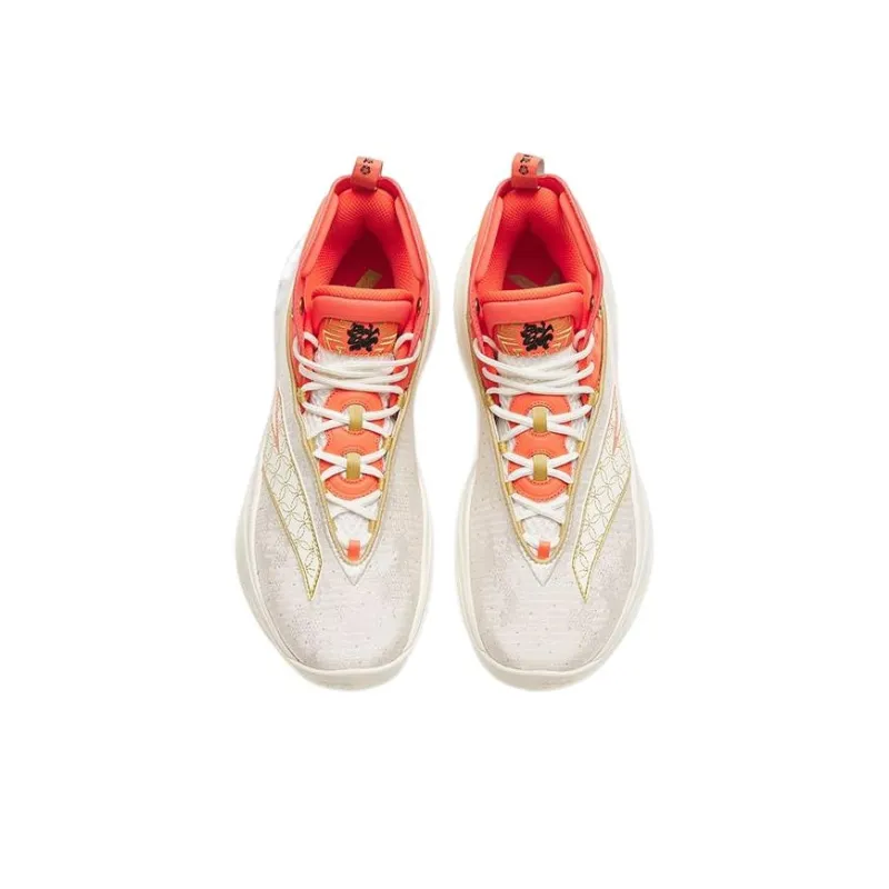 Anta KT8 Cushioning Anti-Slip And Wear-Resistant High-Top Basketball Shoes Red White-2