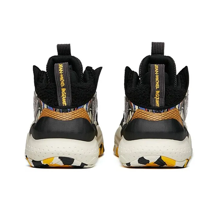 ANTA Chunky Sneakers Men Mid Top Black/White/Gum Yellow-3