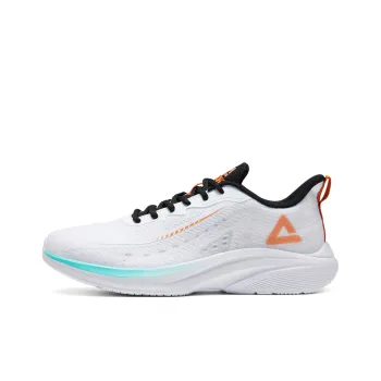 PEAK Qingyi Cushioning Wear Resistant Coverage Rebound Lightweight Low Top Running Shoes Men's White Green Orange