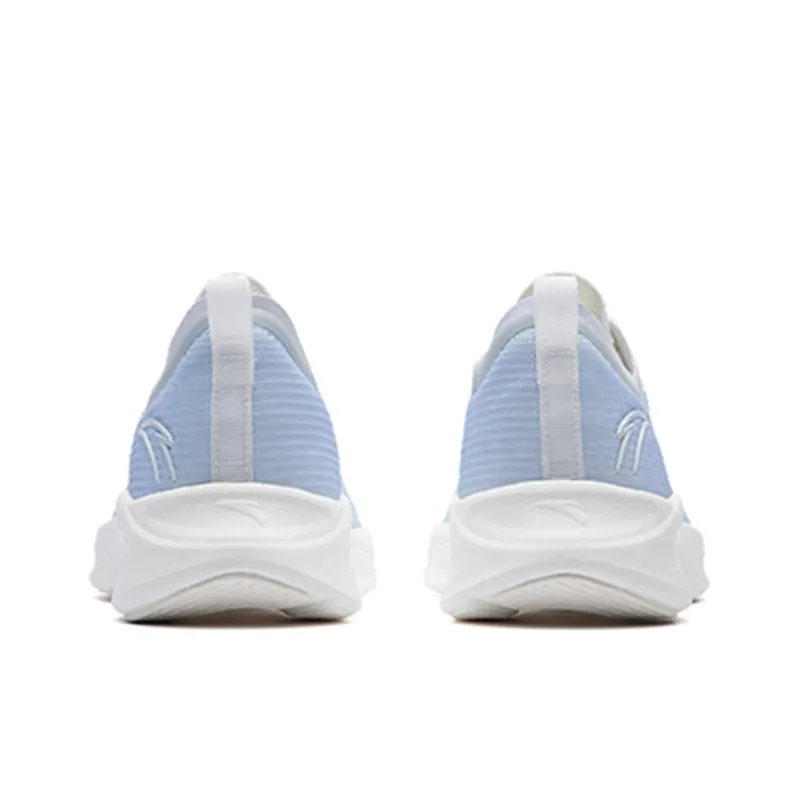 Anta Hydrogen Run III Breathable Lightweight Rebound Low Top Running Shoes Women's White Blue-4