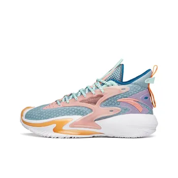 Anta Berserk 3 Cushioning Anti Slip And Wear Resistant High Top Performance Basketball Shoes Pink Green