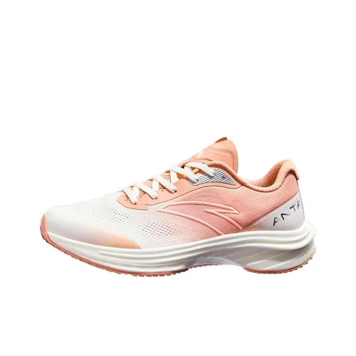 ANTA Road Run Running Shoes Women's Low-Top Light Iris Pink/Ivory White