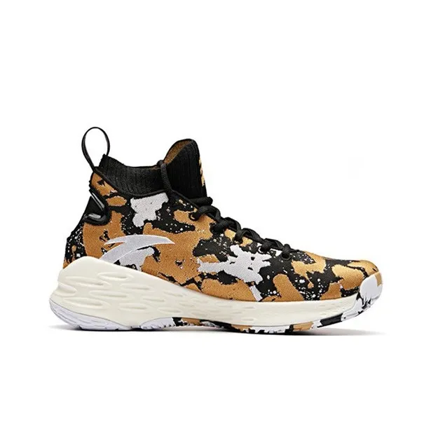Anta KT4 Black History Month Shock The Game Durable Breathable High-Top Basketball Shoes Black White Gold-1