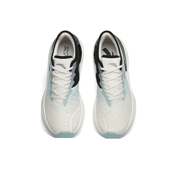 ANTA Tron 2.0 Running Shoes Men Low Top Ivory White/River Blue/Black-2