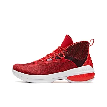 Anta UFO2.0 Cushioning, Slip Resistant, And Abrasion Resistant High Top Basketball Shoes Men's Black Red