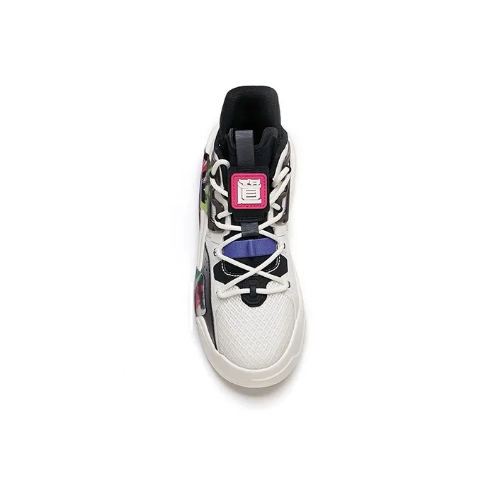 ANTA Bastard Casual Shoes Women's Mid Top Ivory White/Black/Magenta-2