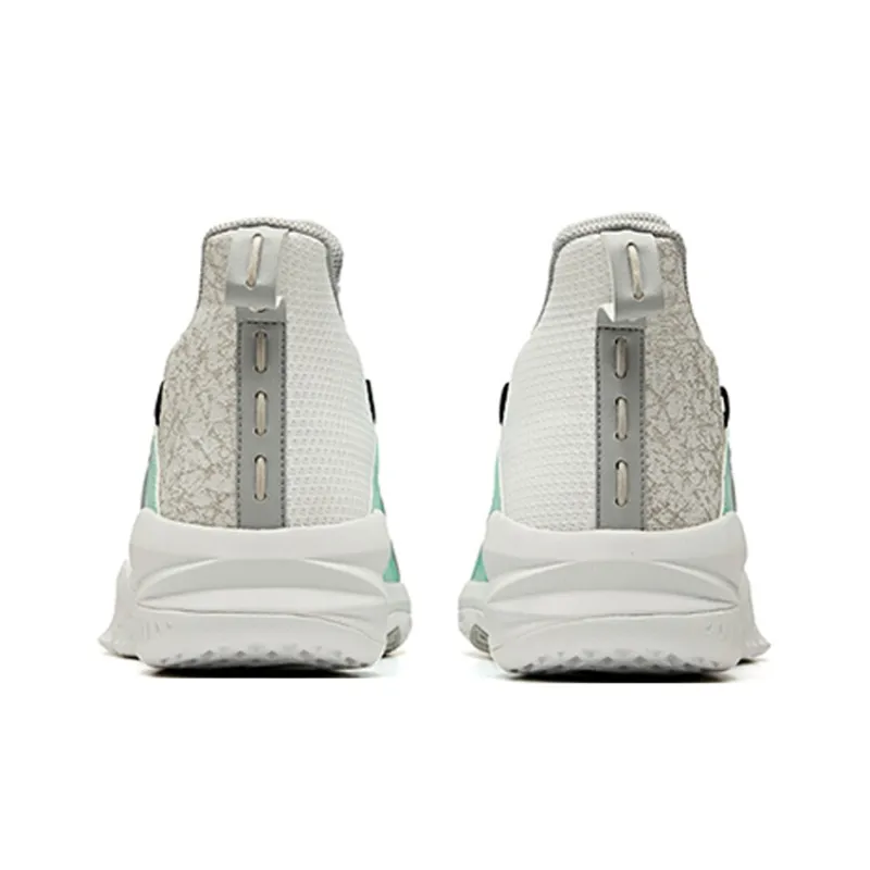 Anta Rhomboid Mid-Top Basketball Shoes Men's Gray Green-4