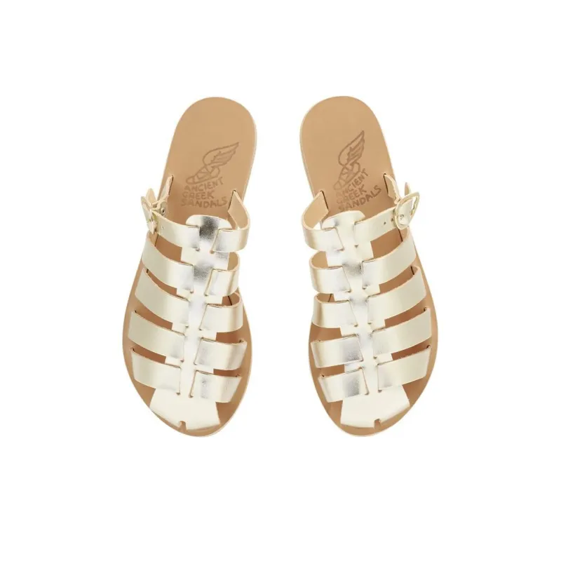 ANCIENT GREEK SANDALS Wrap-toe Slippers Women's Gold-4