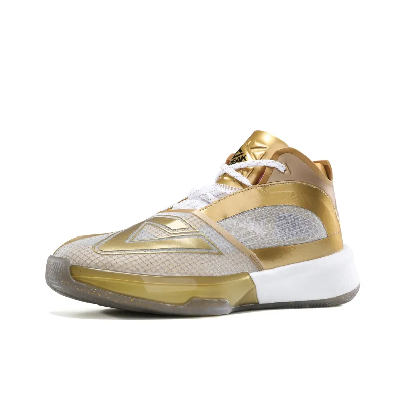 PEAK State Extremely Large Triangle 1.0 Basketball Shoes Men Mid Top Gold/White-1
