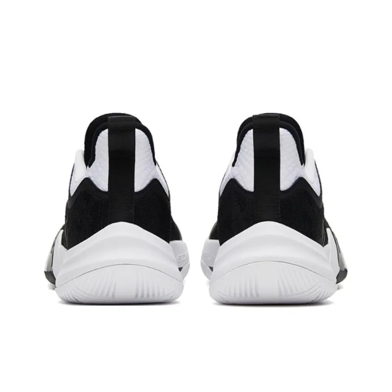 Anta Lighthearted 4 Team Cushioning Anti Slip And Wear Resistant Low Top Basketball Shoes Men's Black White-3